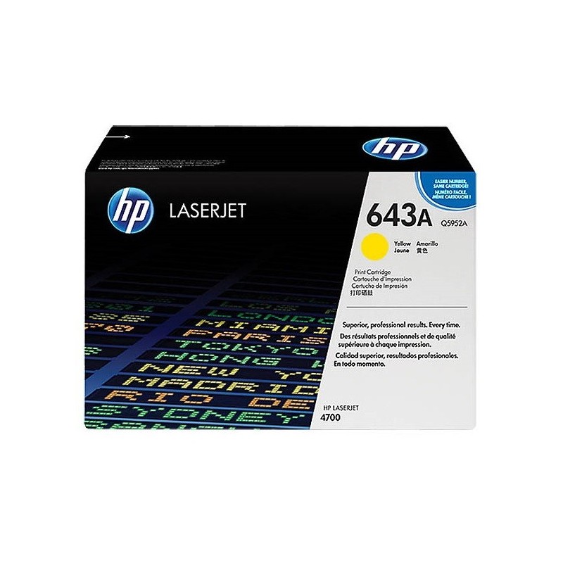 Toner Jaune pour HP Color LaserJet 4700 (643A), Toner Express : achat en ligne de Toner Jaune pour HP Color LaserJet 4700 (643A)