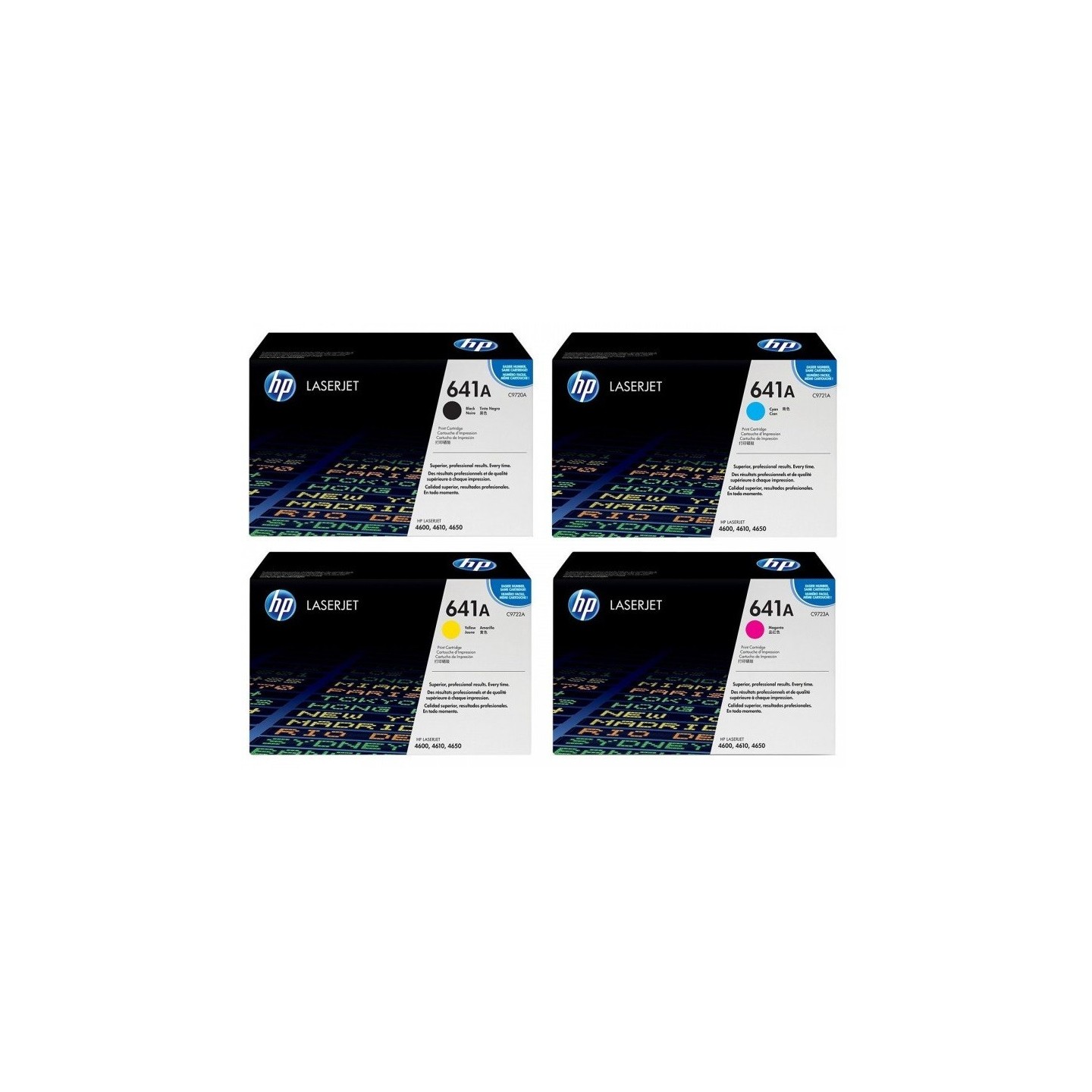 Pack de 4 Toners HP pour Color LaserJet 4600/4650 (641A), Toner Express : achat en ligne de Pack de 4 Toners HP pour Color Laser