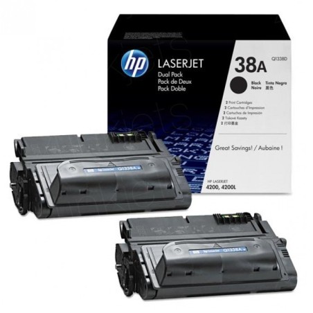 Pack 2 Toners  HP pour  LaserJet 4200 (38A), Toner Express : achat en ligne de Pack 2 Toners  HP pour  LaserJet 4200 (38A) pour 