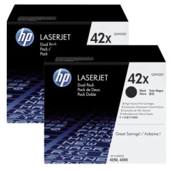 Pack de 2 Toners HP haute capacité pour LaserJet 4250/4350 (42X), Toner Express : achat en ligne de Pack de 2 Toners HP haute ca