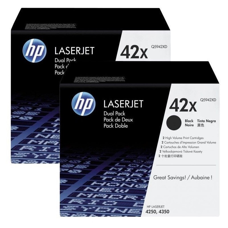 Pack de 2 Toners HP haute capacité pour LaserJet 4250/4350 (42X), Toner Express : achat en ligne de Pack de 2 Toners HP haute ca