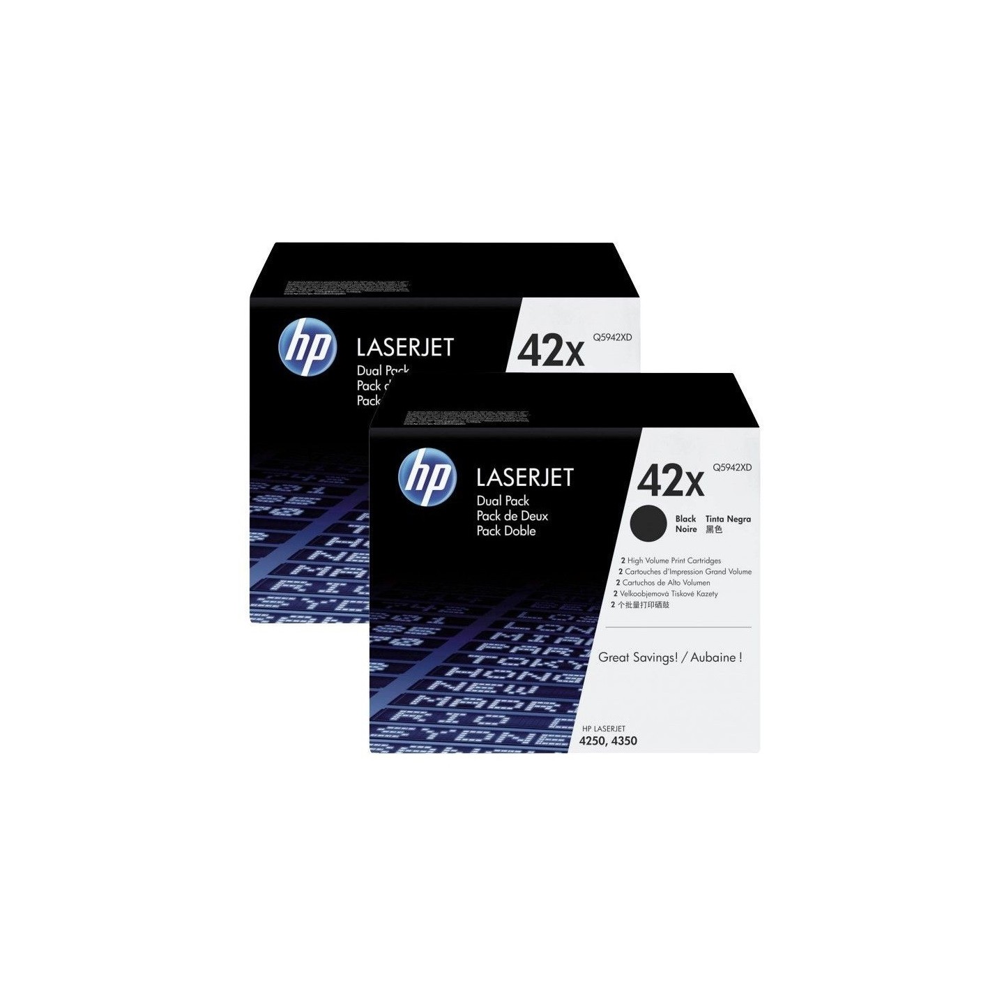 Pack de 2 Toners HP haute capacité pour LaserJet 4250/4350 (42X), Toner Express : achat en ligne de Pack de 2 Toners HP haute ca