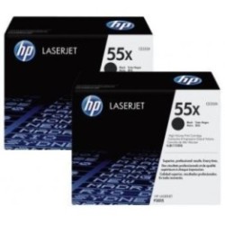 Pack de 2 toners noirs HP haute capacité pour laserjet P3010  (55X), Toner Express : achat en ligne de Pack de 2 toners noirs HP