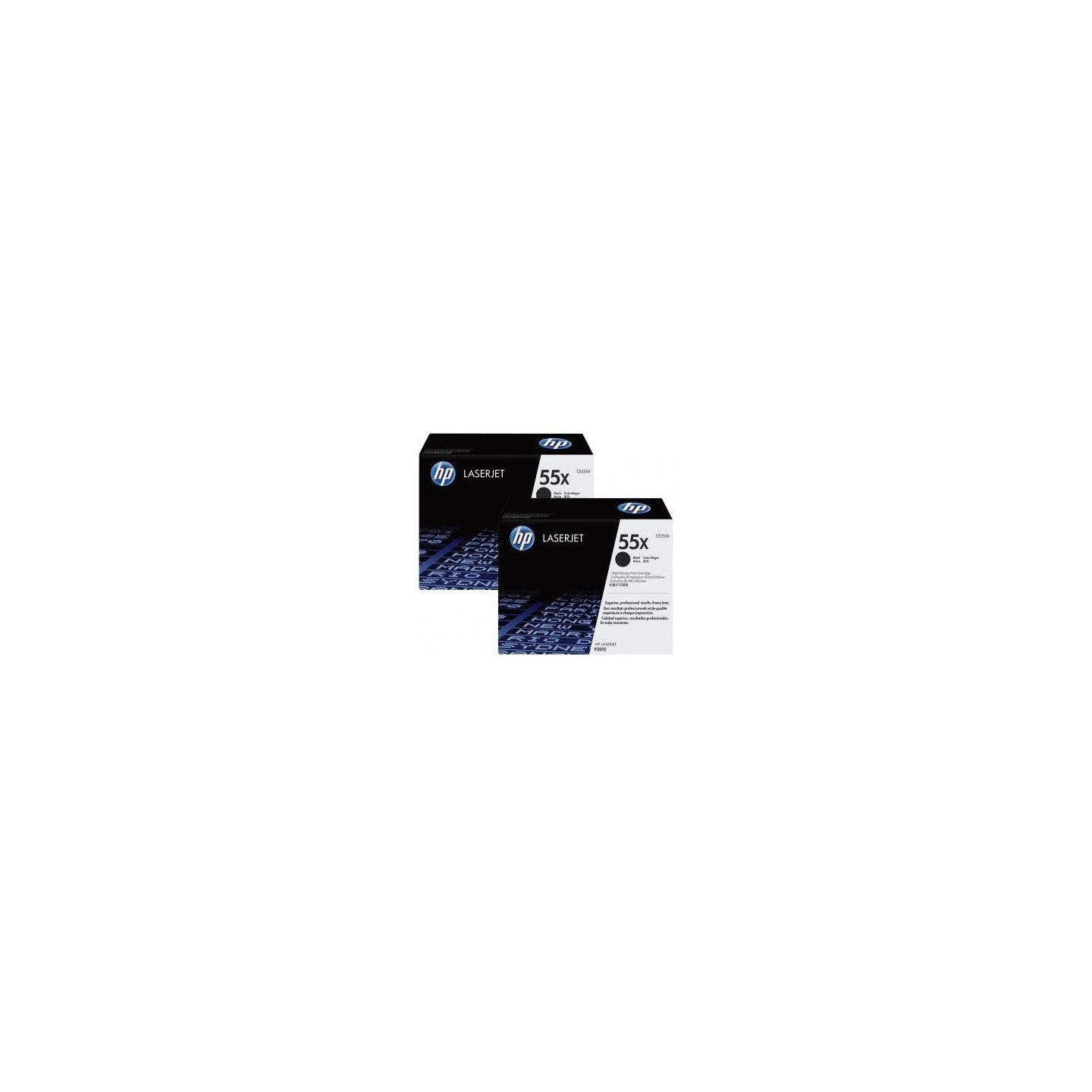 Pack de 2 toners noirs HP haute capacité pour laserjet P3010  (55X), Toner Express : achat en ligne de Pack de 2 toners noirs HP