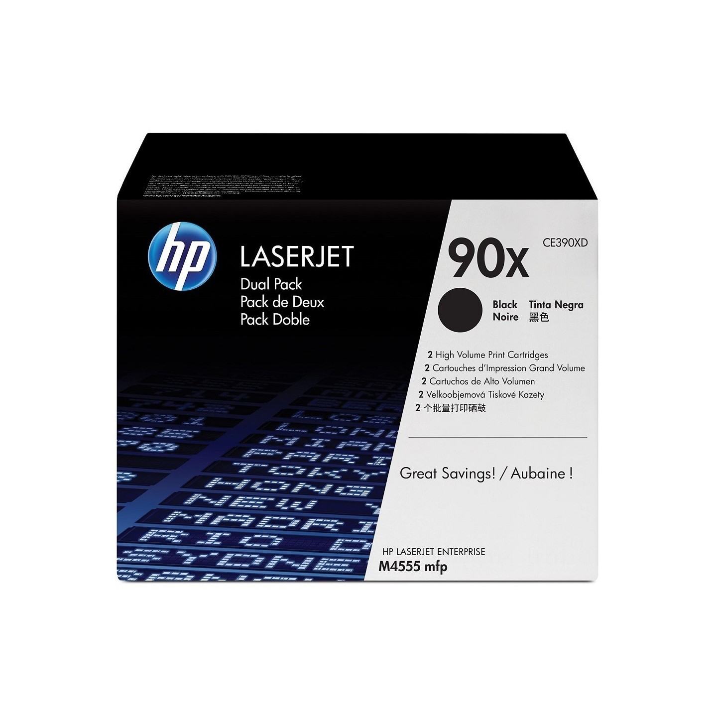 Pack de 2 Toners noirs haute capacité HP pour laserjet M4555, M602, M603 (90X), Toner Express : achat en ligne de Pack de 2 Tone