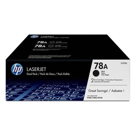 Pack de 2 Toners noirs HP pour laserjet Pro P1560 / P1600 / M1536dnf MFP (78A), Toner Express : achat en ligne de Pack de 2 Tone