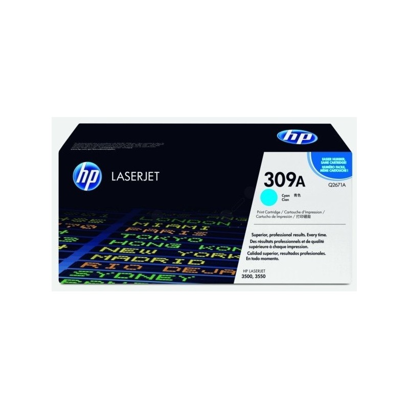 Toner HP Cyan pour Color LaserJet 3500 (309A), Toner Express : achat en ligne de Toner HP Cyan pour Color LaserJet 3500 (309A) p