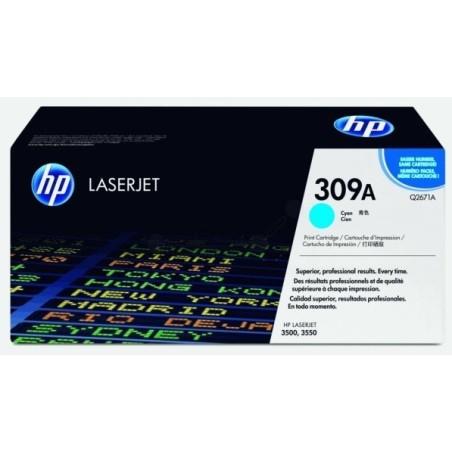 Toner HP Cyan pour Color LaserJet 3500 (309A), Toner Express : achat en ligne de Toner HP Cyan pour Color LaserJet 3500 (309A) p