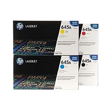 Pack de 4 Toners HP pour Color LaserJet 5500 - 5550 (645A), Toner Express : achat en ligne de Pack de 4 Toners HP pour Color Las