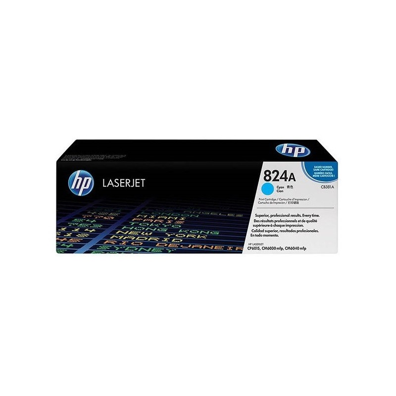 Toner cyan HP pour Color Laserjet CP6015 / CM6030(f) / CM6040 (824A), Toner Express : achat en ligne de Toner cyan HP pour Color