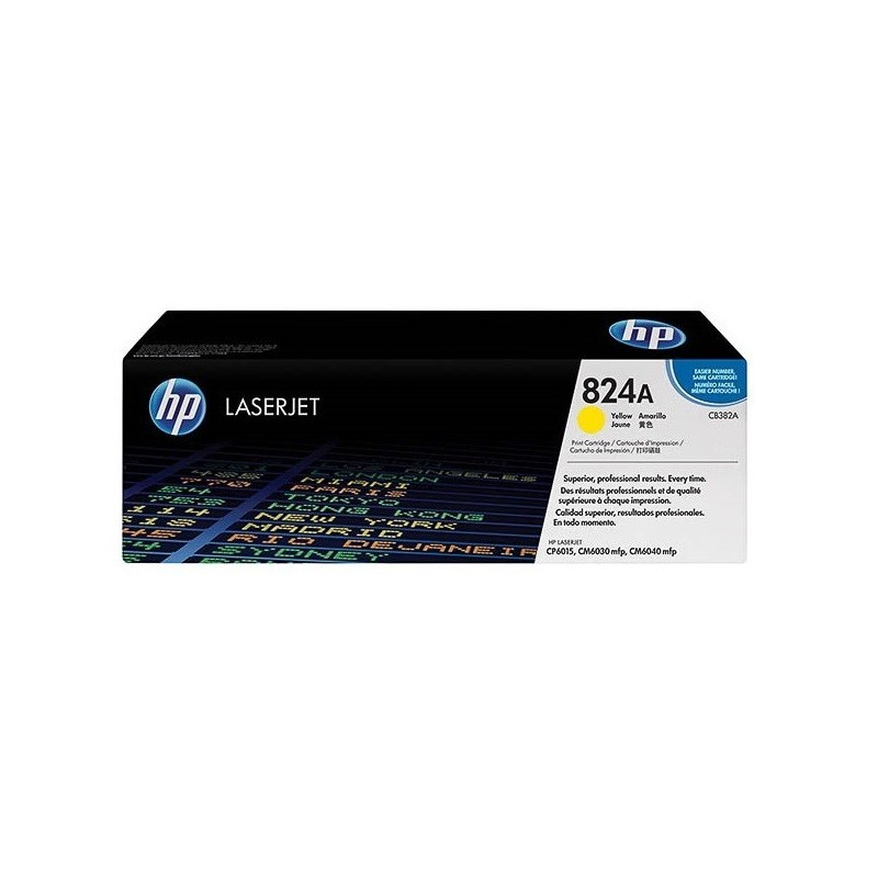 Toner jaune HP pour Color Laserjet CP6015 / CM6030 / CM6040 (824A), Toner Express : achat en ligne de Toner jaune HP pour Color 