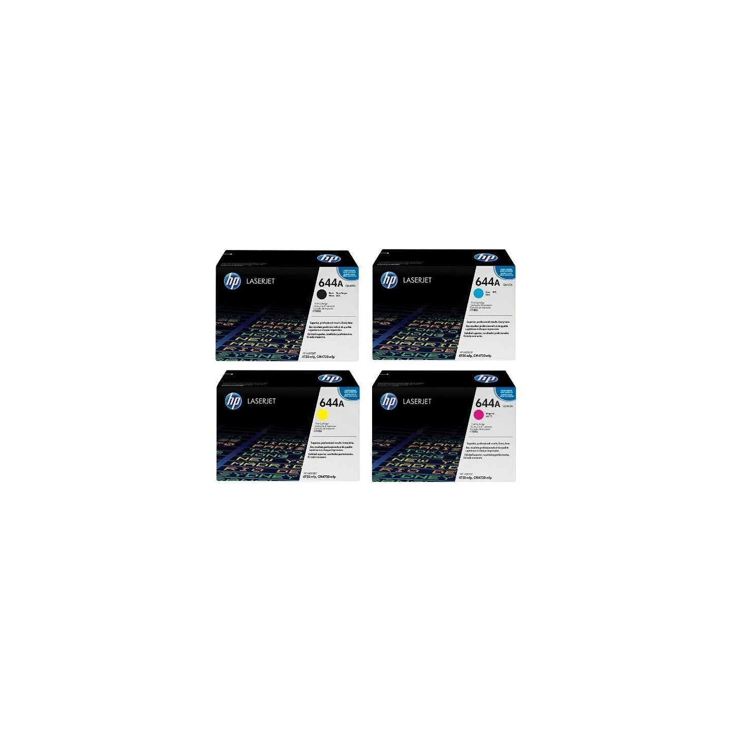 Pack de 4 toners HP pour Color LaserJet 4730mfp (644A), Toner Express : achat en ligne de Pack de 4 toners HP pour Color LaserJe