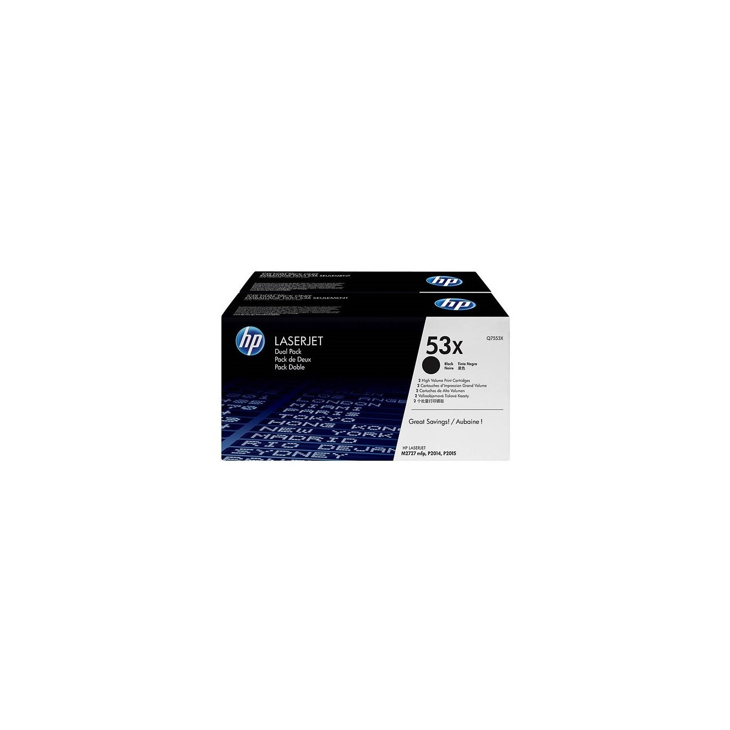 Pack de 2 Toners noires longue durée pour HP pour LaserJet P2015 (53X), Toner Express : achat en ligne de Pack de 2 Toners noire