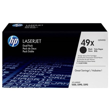 Pack de 2 Toner HP haute capacité pour LaserJet 1320 (49X), Toner Express : achat en ligne de Pack de 2 Toner HP haute capacité 