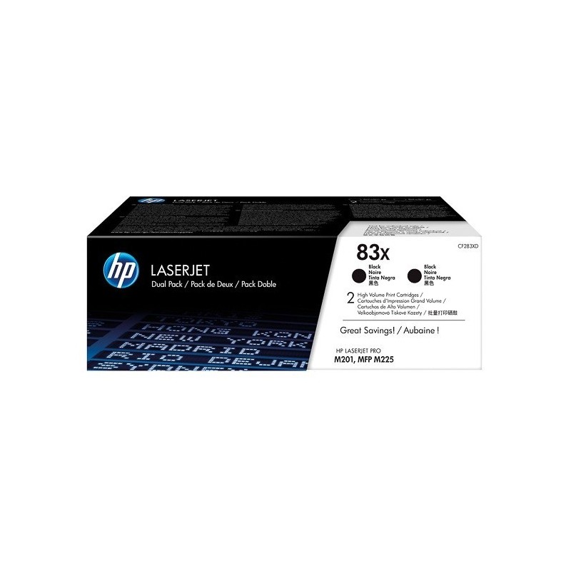 Pack 2 Toner noir HP pour LaserJet Pro MFP M201 / M225 ... (83X)
