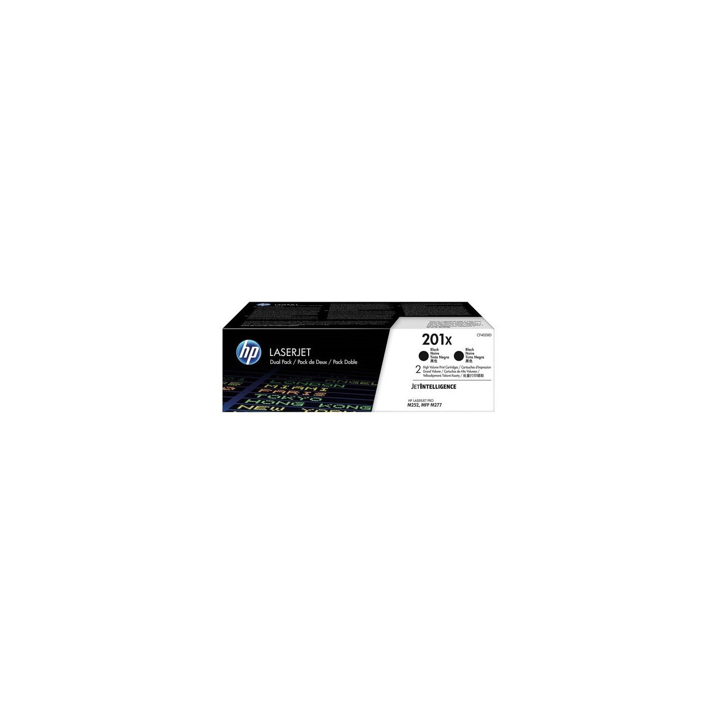 Pack 2 Toner noir HP haute capacité pour Color LaserJet Pro M252 / M277.... (201X)