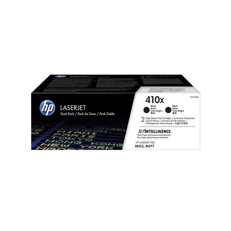 Pack 2 Toners noirs Haute Capacité HP pour Color LaserJet Pro M452 / M477.... (410X)
