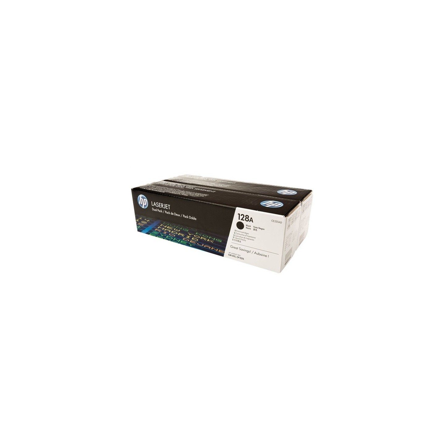 Pack 2 Toner noir HP pour Colorlaserjet CM 1410 (128A)