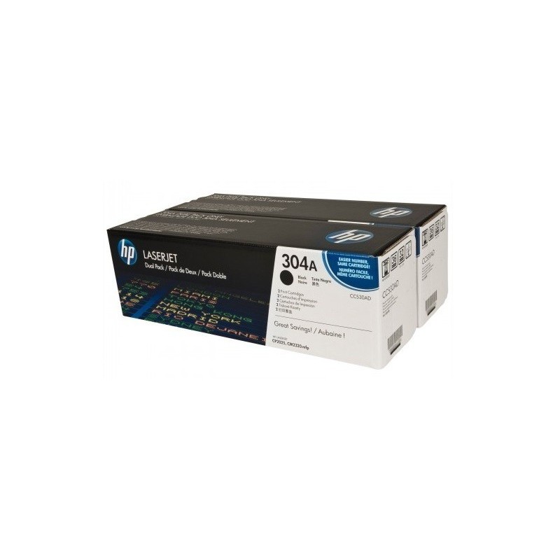 Boite de 2 Toners noir  HP pour laserjet CP2020/CP2025/CM2320MPF (304A), Toner Express : achat en ligne de Boite de 2 Toners noi