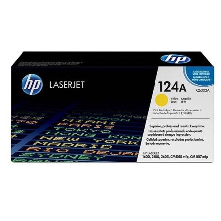 Toner HP jaune pour Color LaserJet 2600n (124A), Toner Express : achat en ligne de Toner HP jaune pour Color LaserJet 2600n (124