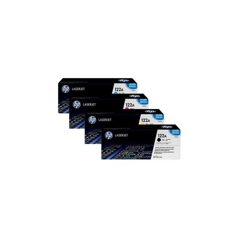 Pack de 4 toners hautes capacités pour Color LaserJet 2550 - 2800 (122A), Toner Express : achat en ligne de Pack de 4 toners hau