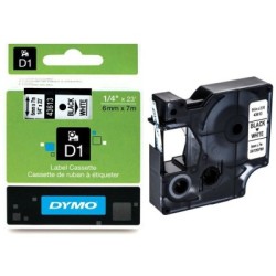 Ruban Dymo D1 (43613) - Noir sur blanc - 6mm x 7m Noir DYMO pour LabelManager