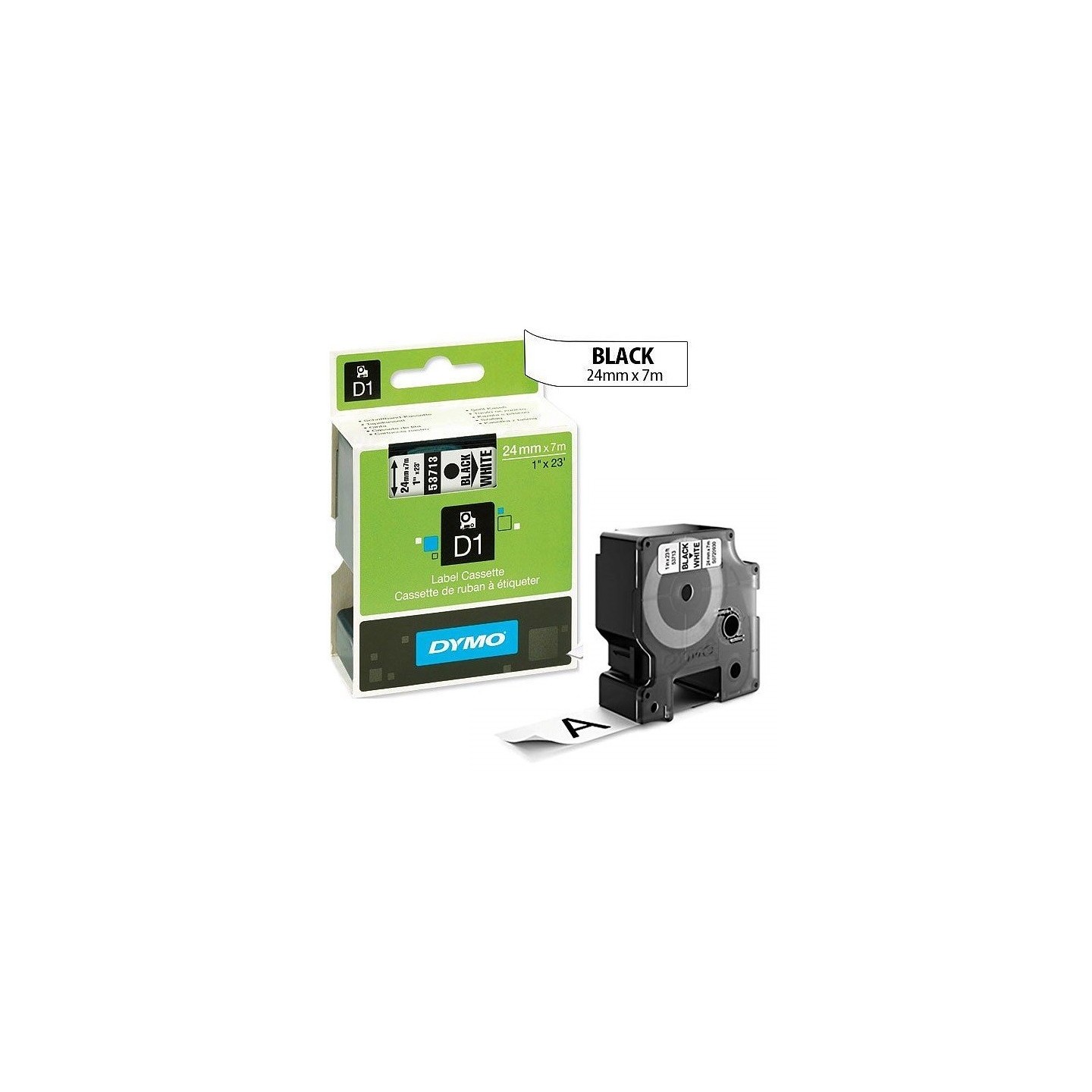 Ruban Dymo D1 (53713) 24mm x 7m Noir sur Blanc pour LabelManager...