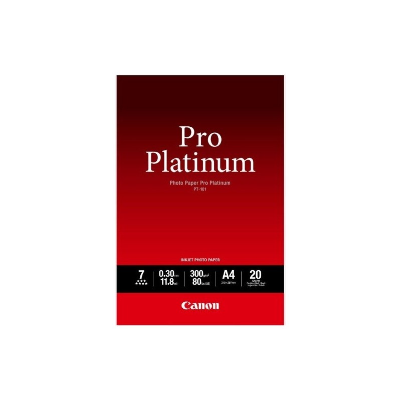 Canon PT-101 Pack 20 feuilles papier photo professionnel A4 (PT101) - 300g 