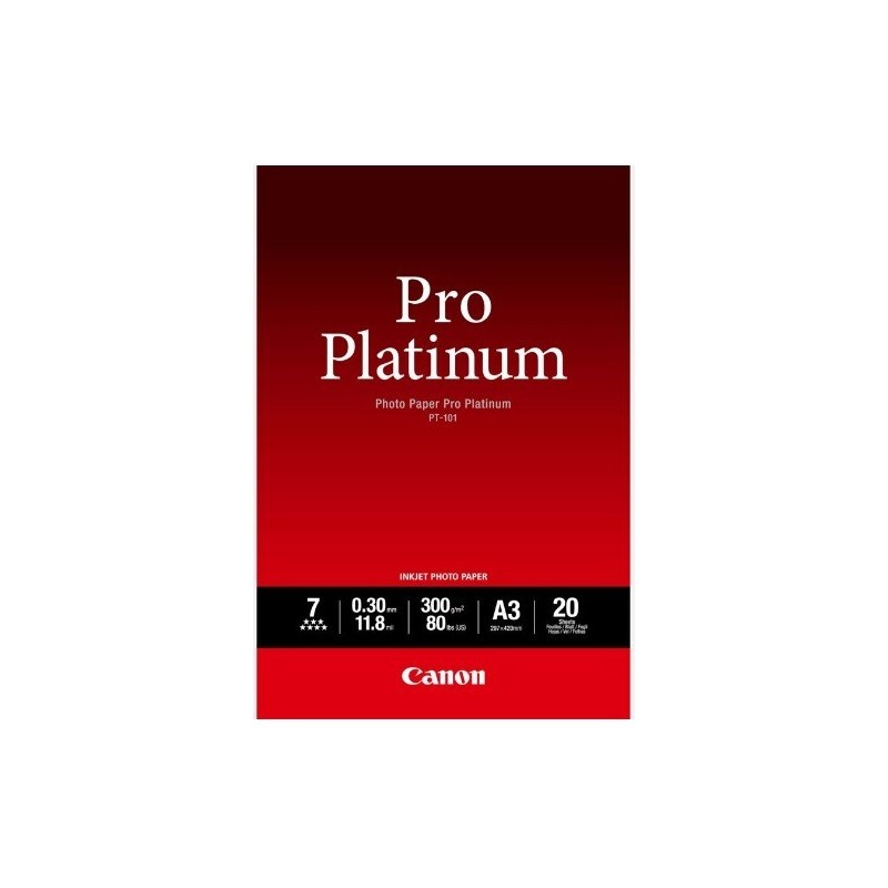 Canon PT-101 Pack 20 feuilles papier photo professionnel A3 (PT101) - 300g 
