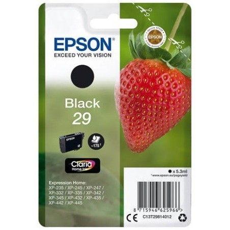 Cartouche Noire Epson pour Expression Home XP-235 / XP332 / XP-432 ... (n°29 - fraise), Toner Express : achat en ligne de Cartou