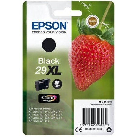 Cartouche Noire Epson Haute Capacité pour Expression Home XP-235 / XP332 / XP-432 ... (n°29XL - fraise), Toner Express : achat e