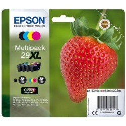 Multipack 4 couleurs Epson Haute Capacité pour Expression Home XP-235 / XP332 / XP-432 ... (n°29XL - fraise), Toner Express : ac
