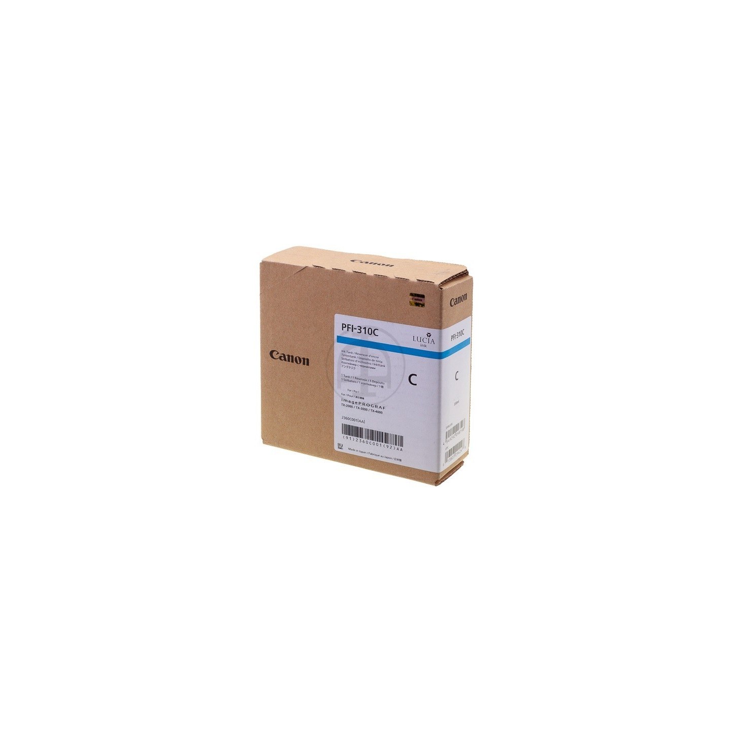 Cartouche d'encre cyan Canon pour Image Prograf TX2000, TX3000 ... (PFI310C)