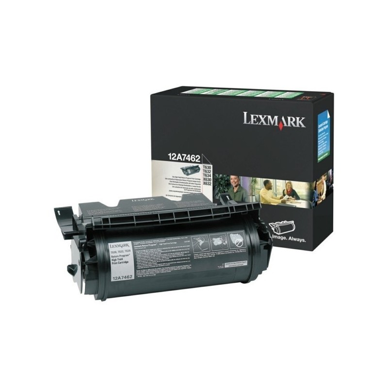 Toner Laser Lexmark 12A7462 noir Haute Capa, Toner Express : achat en ligne de Toner Laser Lexmark 12A7462 noir Haute Capa pour 