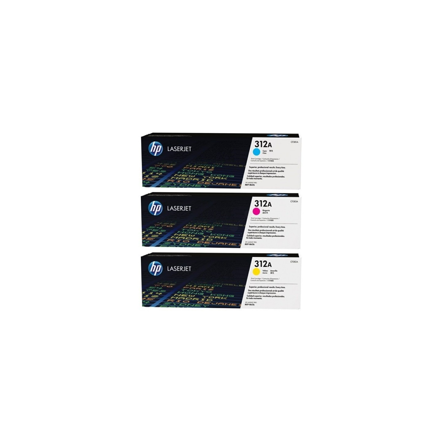 Pack 3 toner couleur HP pour Color LaserJet Pro M476NW/DN/DW (N°312A)