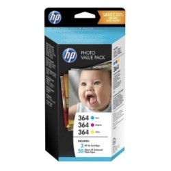 Pack 3 couleurs + papier 10*15 HP N°364 / N°178 pour photosmart B8550 / C5380..., Toner Express : achat en ligne de Pack 3 coule