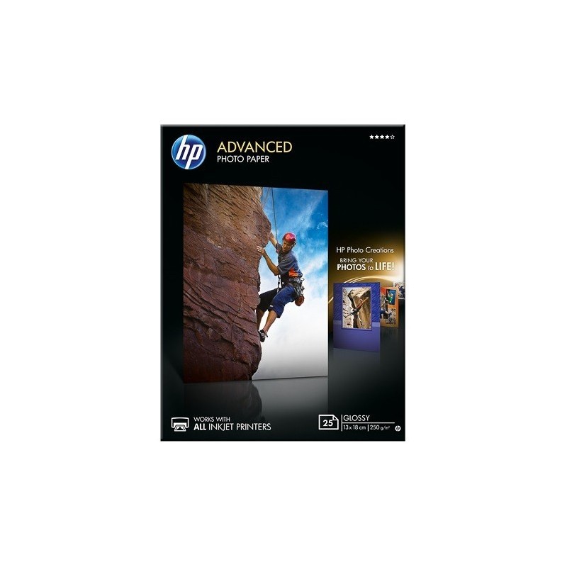 25 feuilles Papier Photo HP Advance 250 gr - 130 x 180mm - Finition brillante