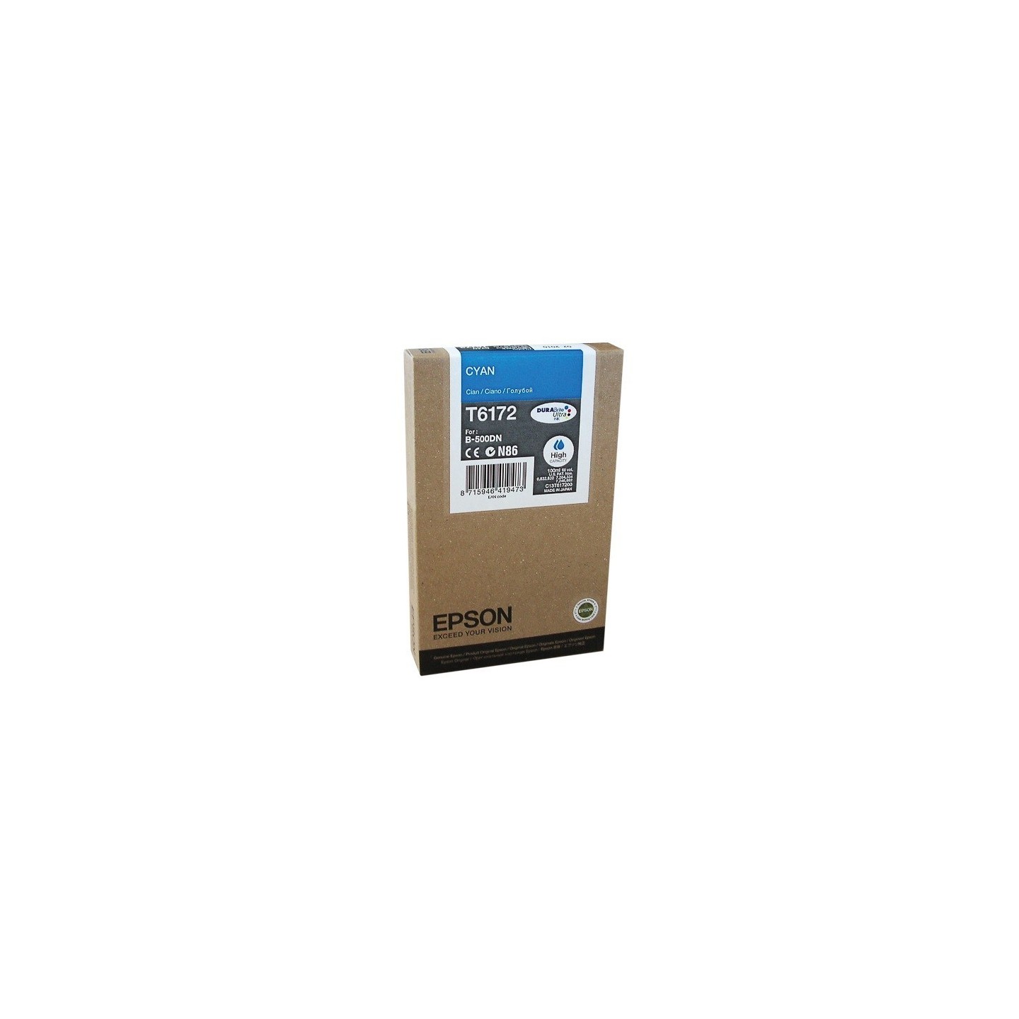 Cartouche d'encre cyan haute capacité Epson pour MicroPiezo B500DN, Toner Express : achat en ligne de Cartouche d'encre cyan hau