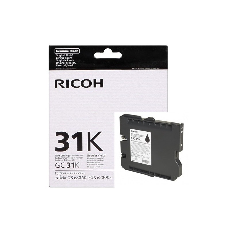 Cartouche noire Ricoh pour Aficio GXe 3300N / 3350N (GC-31BK), Toner Express : achat en ligne de Cartouche noire Ricoh pour Afic