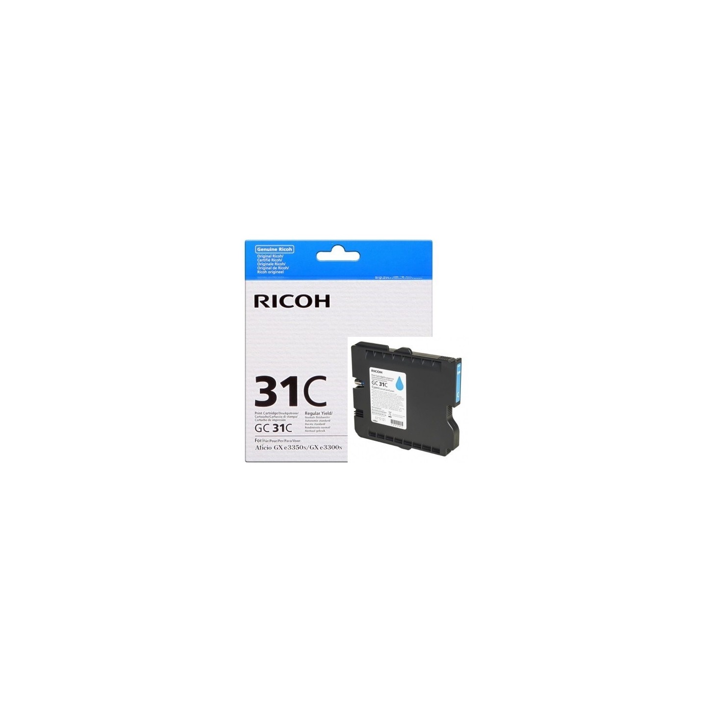 Cartouche cyan Ricoh pour Aficio GXe 3300N / 3350N (GC-31C), Toner Express : achat en ligne de Cartouche cyan Ricoh pour Aficio 