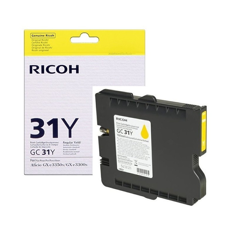Cartouche jaune Ricoh pour Aficio GXe 3300N / 3350N (GC-31Y), Toner Express : achat en ligne de Cartouche jaune Ricoh pour Afici