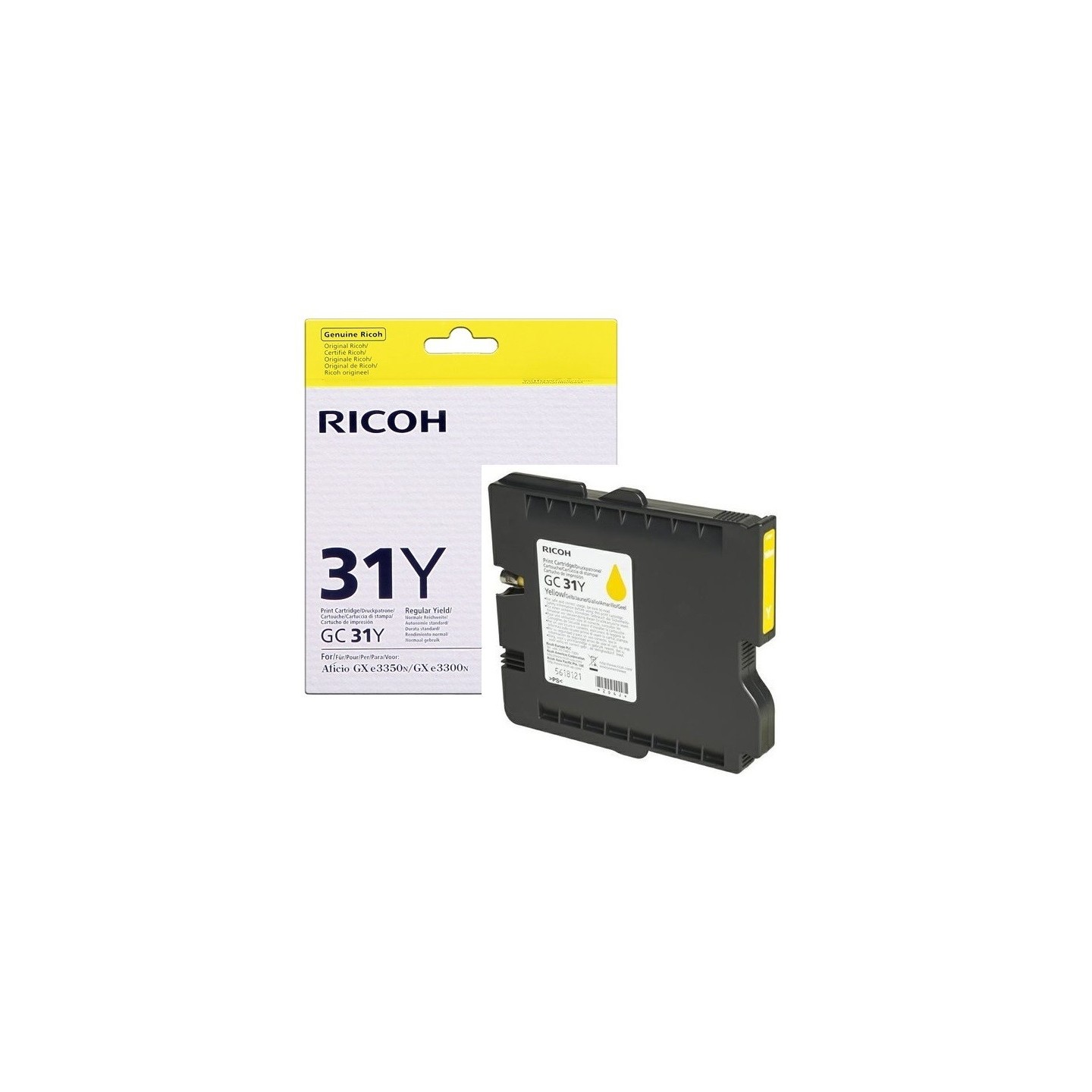 Cartouche jaune Ricoh pour Aficio GXe 3300N / 3350N (GC-31Y), Toner Express : achat en ligne de Cartouche jaune Ricoh pour Afici