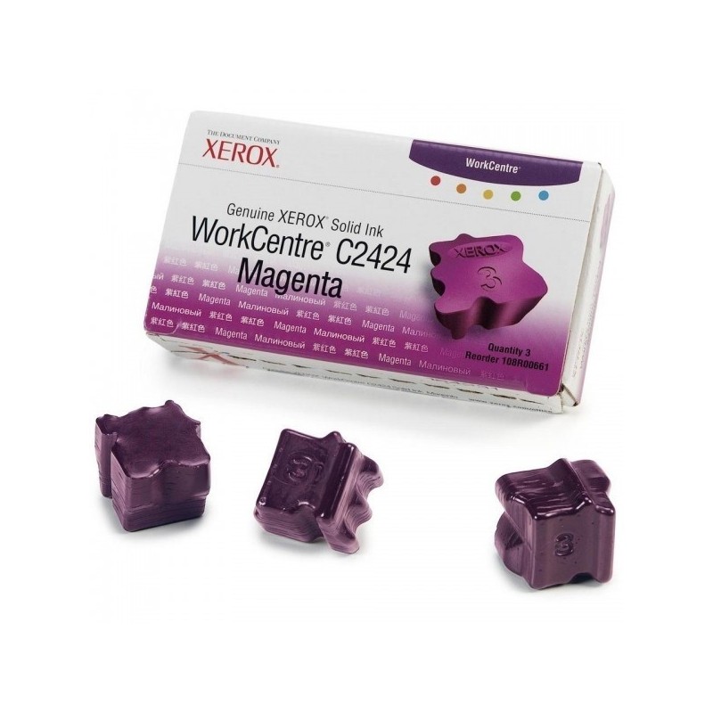 3 Batonnets d'encre solide magenta pour Xerox workcenter c2424, Toner Express : achat en ligne de 3 Batonnets d'encre solide mag