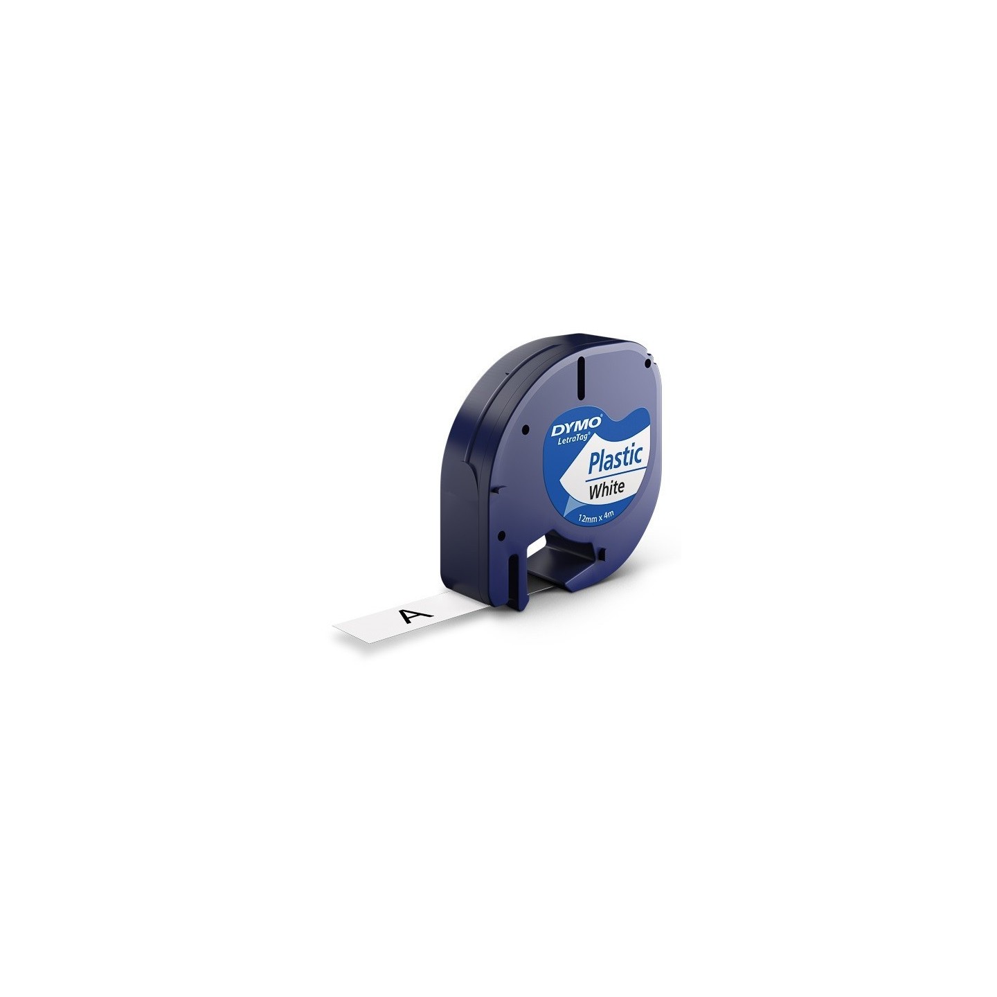 Ruban d'étiquettes en plastique Dymo LT (91201) 12mm x 4m Noir sur Blanc pour étiqueteuse