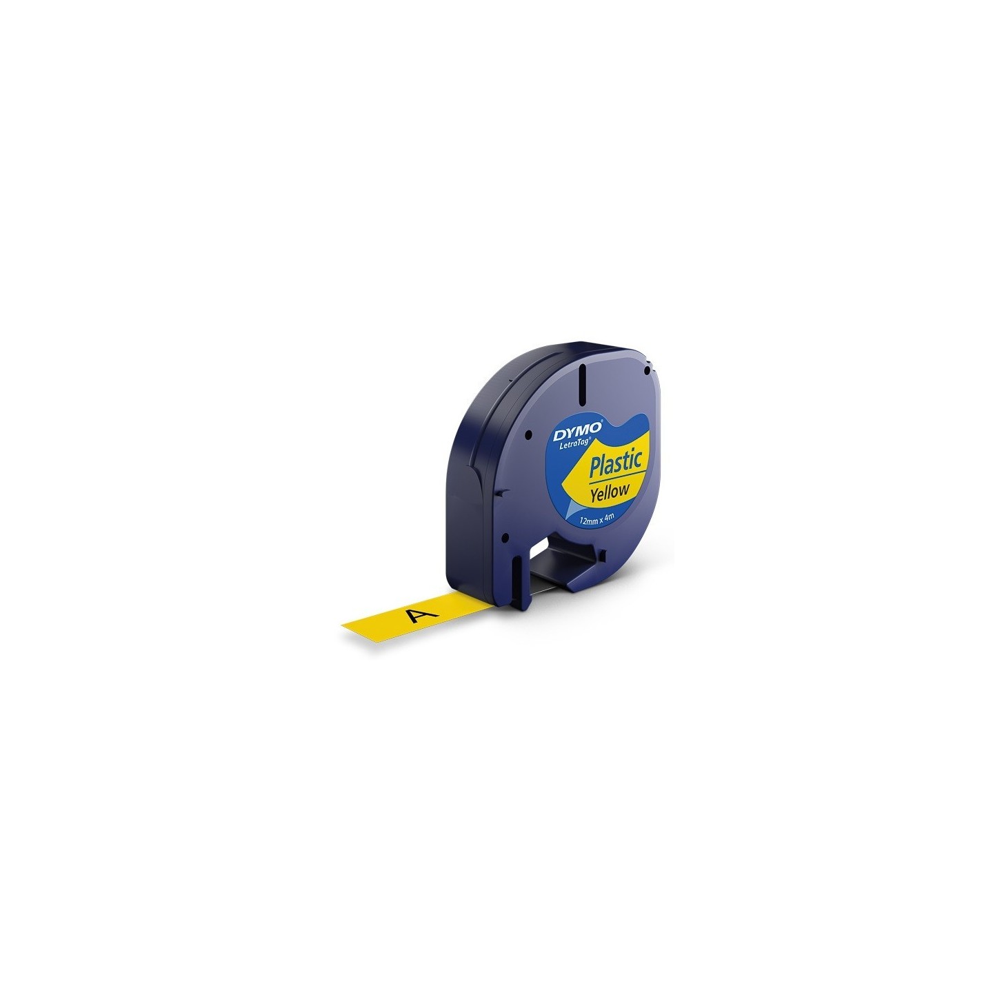 Ruban d'étiquettes en plastique Dymo LT (91222) 12mm x 4m Noir sur Jaune pour étiqueteuse
