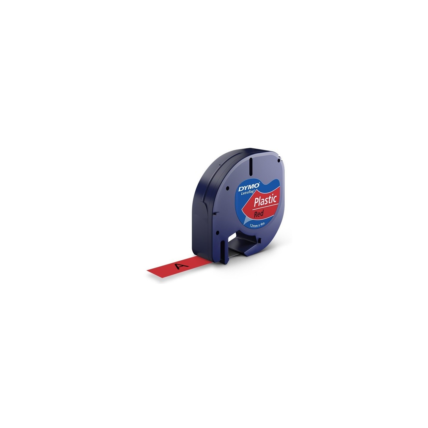 Ruban d'étiquettes en plastique Dymo LT (91223) 12mm x 4m Noir sur Rouge pour étiqueteuse