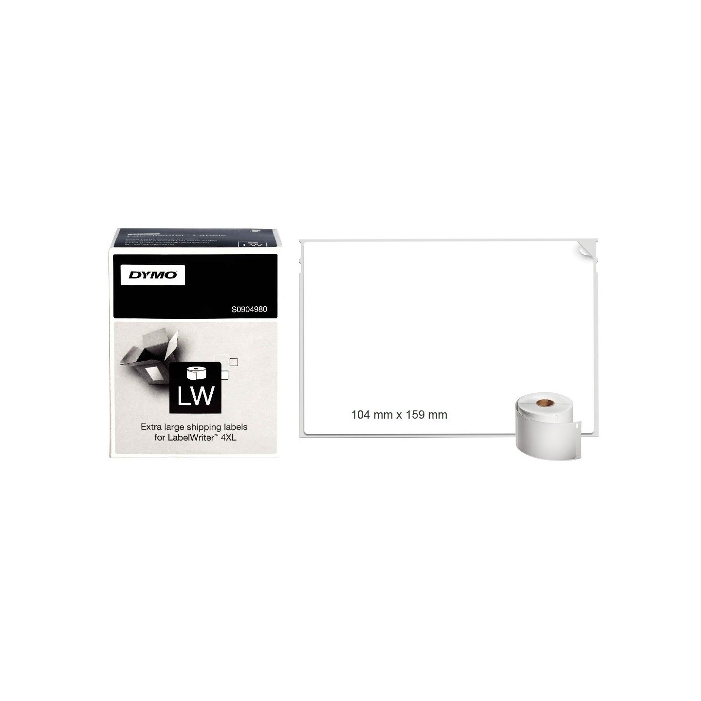 220 Étiquettes d'expédition Dymo LW, très grand format, 104 mm x 159 mm