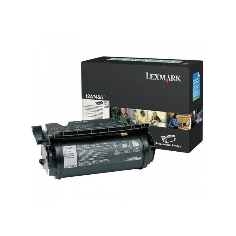 Toner Laser Lexmark 12A7465 noir Ultra Haute Capa, Toner Express : achat en ligne de Toner Laser Lexmark 12A7465 noir Ultra Haut