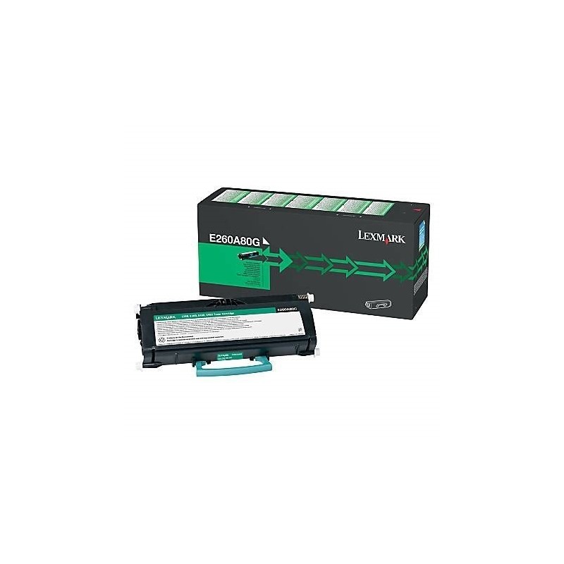 Toner noir Lexmark reconditionné pour E260 / E360 / E460 (E260A80G)