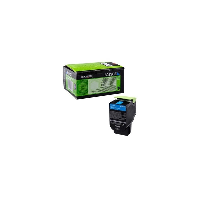 Toner cyan Lexmark pour CX310n / CX410e ... haute capacité (802SCE)